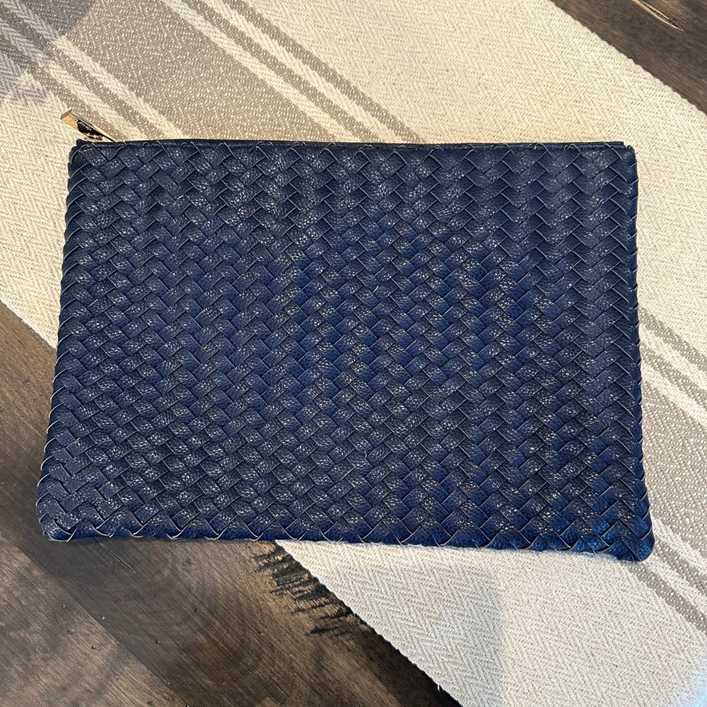Deux Lux Navy Blue Woven Clutch